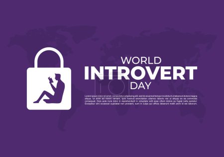 Téléchargez les illustrations : Journée mondiale introvertie de fond célébrée le 2 janvier. - en licence libre de droit