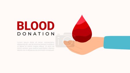 Illustration for Blood donation background isolated on white background. Hand hold tear of blood. - Royalty Free Image
