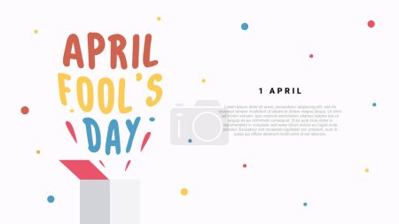 Illustration for April fools day banner poster celebrated on april 1st, isolated on white background - Royalty Free Image