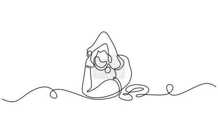 Illustration for Yoga girl one line drawing minimalist. Vector illustration health and fitness design. - Royalty Free Image