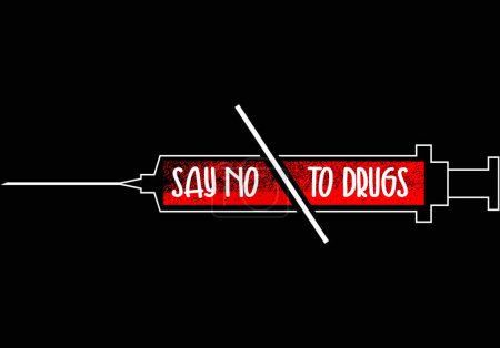 Ilustración de Decir no a las drogas por motivos de salud y bienestar - Imagen libre de derechos