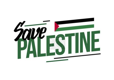 Illustration for Save palestine banner poster for freedom and human rights background. - Royalty Free Image