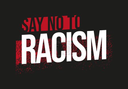 Illustration for Say no to racism banner poster for freedom and human rights background. - Royalty Free Image