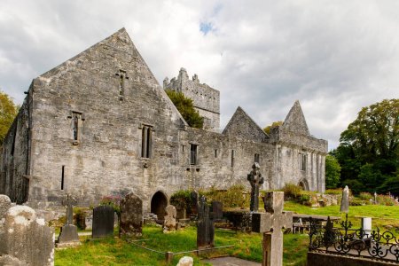 Foto de Muckross Abbey and Cemetery in Killarney National Park, Ireland, Ring of Kerry - Imagen libre de derechos