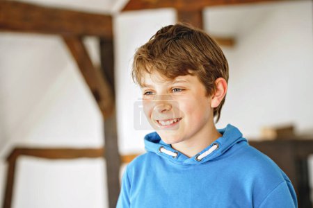 Photo for Portrait of preteen school kid boy. Beautiful happy child looking at the camera. Schoolboy smiling. Education concept - Royalty Free Image