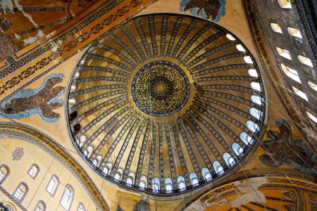 Photo for Hagia Sophia or Hagia Sofia, Ayasofya interior in Istanbul, Turkey, Byzantine architecture, city landmark and architectural world wonder. - Royalty Free Image