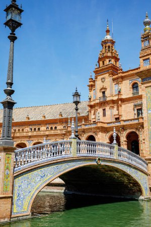Photo for Panoramic view of Plaza de Espana in Seville, Andalusia, Spain. - Royalty Free Image