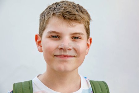Photo for Portrait of preteen school kid boy. Beautiful happy child looking at the camera. Schoolboy smiling. Education concept - Royalty Free Image