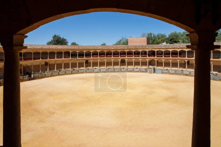 Photo for Plaza de Toros, Bullring in Ronda, opened in 1785, one of the oldest and most famous bullfighting arena in Spain. Andalucia - Royalty Free Image