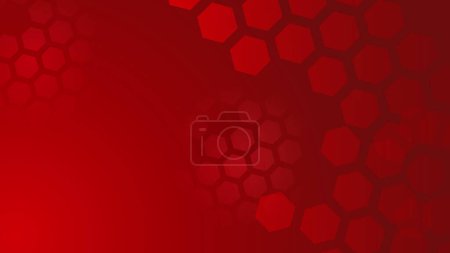Illustration for Abstract background of curved surfaces and halftone dots in red colors - Royalty Free Image