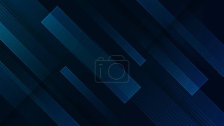 Abstract dark blue background illustration with geometric graphic elements