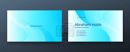 Plantilla de diseño de tarjeta de visita azul claro moderno