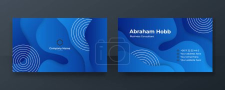 Plantilla de diseño de tarjeta de visita azul claro moderno