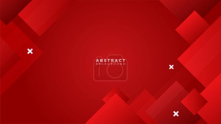Illustration for Minimal geometric red banner geometric shapes light technology background abstract design. Vector illustration abstract graphic design banner pattern presentation background web template. - Royalty Free Image