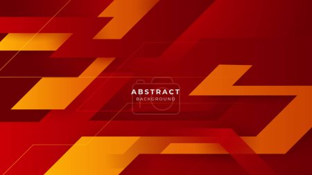 Illustration for Abstract red orange banner geometric shapes vector technology background, for design brochure, website. Geometric red orange banner geometric shapes wallpaper for poster, presentation, landing page - Royalty Free Image