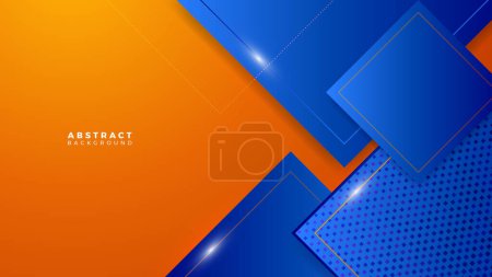 Illustration for Abstract blue orange banner geometric shapes light silver technology background vector. Modern diagonal presentation background. - Royalty Free Image
