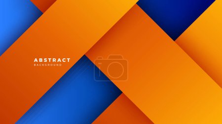 Illustration for Abstract blue orange banner geometric shapes background. Vector abstract graphic design banner pattern presentation background web template. - Royalty Free Image
