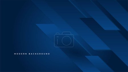 Illustration for Dark blue geometric shapes abstract background geometry shine and layer element vector for presentation design. Suit for business, corporate, institution, party, festive, seminar, and talks. - Royalty Free Image