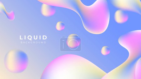Téléchargez les illustrations : Modern colorful vivid vibrant gradient liquid fluid abstract background - en licence libre de droit