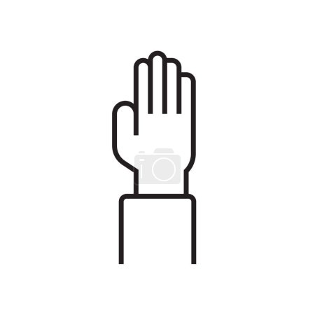 Ilustración de Raised Hand Business people icons with black outline style - Imagen libre de derechos