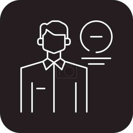Illustration for TEAM REDUCTION Business people icons with black filled line style - Royalty Free Image