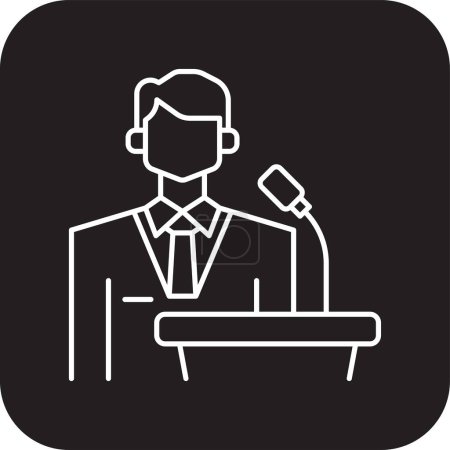 Illustration for SPEAKER Business people icons with black filled line style - Royalty Free Image