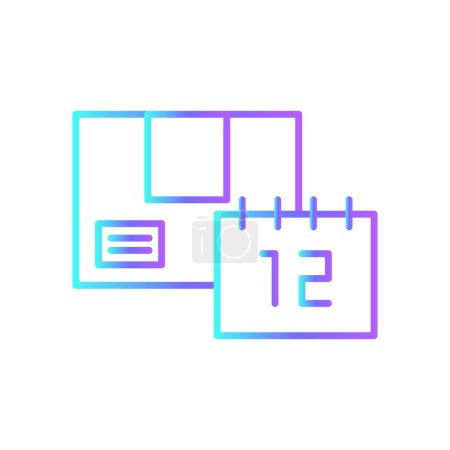 Time delivery service icon with blue gradient outline style. Shipping sign symbol. Related to order tracking, delivery home, warehouse, truck, courier and cargo icons. Vector illustration