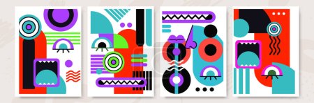 Ilustración de Arte pop abstracto collage surrealismo cara diseño vector ilustración. Diseñado para NFT, token, fondo de pantalla, cartel, cripto, punk, cartel estético. Ficha NFT en obras de arte criptográfico para el arte digital blockchain - Imagen libre de derechos