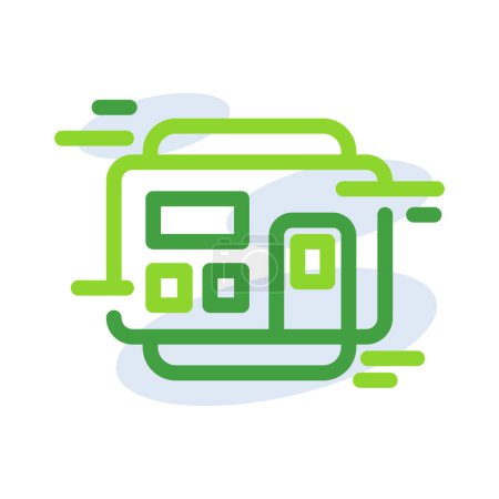 Illustration for Absent machine technology icon with green outline style. Concept, digital, data, abstract, network, internet, tech. Vector Illustration - Royalty Free Image