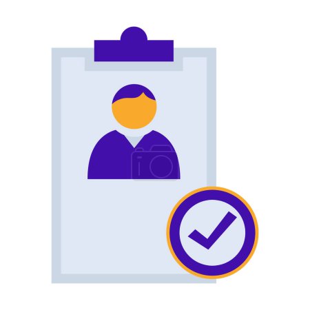 Illustration for Authentication business people icon with orange purple outline style. security, secure, access, safety, privacy, password, authentication. Vector Illustration - Royalty Free Image