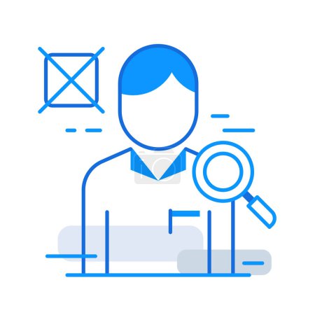 Ilustración de Not suitable candidate business people icon with blue outline style. concept, all, save, not, nothing, one, ornament, outlined. Vector Illustration - Imagen libre de derechos