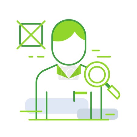 Ilustración de Not suitable candidate business people icon with green outline style. concept, all, save, not, nothing, one, ornament, outlined. Vector Illustration - Imagen libre de derechos