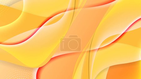 Illustration for Abstract orange yellow geometric shapes vector technology background, for design brochure, website, flyer. Geometric 3d shapes wallpaper for poster, certificate, presentation, landing page - Royalty Free Image