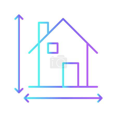 Illustration for Dimension Real Estate icon with blue duotone style. area, height, size, width, square, meter, measure. Vector illustration - Royalty Free Image