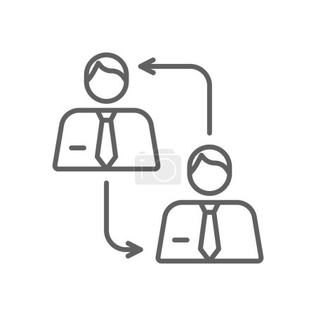 Ilustración de Mutación Icono de gente de negocios con estilo de contorno negro. personas, concepto, diseño, forma, control, aprender, definición, nota. Ilustración vectorial - Imagen libre de derechos