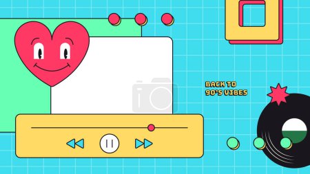 Illustration for Vector back to the 90s banner template - Royalty Free Image