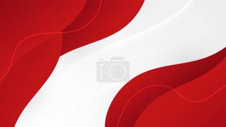 Illustrazione per Moderno geometrico astratto sfondo rosso e bianco - Immagini Royalty Free