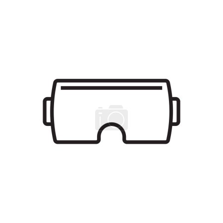 Téléchargez les illustrations : Réalité virtuelle Icône technologique avec contour noir. jeu, lunettes, vr, jeu, 3d, appareil, simulation. Illustration vectorielle - en licence libre de droit
