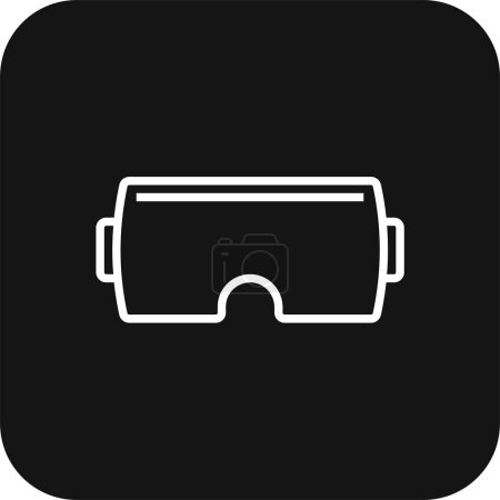Téléchargez les illustrations : Réalité virtuelle Icône technologique avec ligne noire remplie. jeu, lunettes, vr, jeu, 3d, appareil, simulation. Illustration vectorielle - en licence libre de droit