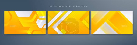 Illustration for Set of dynamic Vector element abstract white and yellow design background - Royalty Free Image