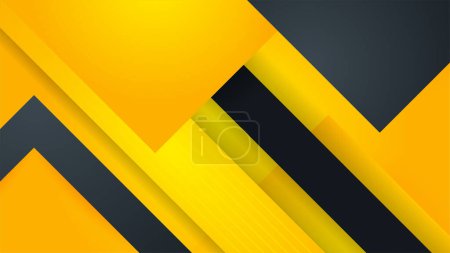 Modern black and yellow abstract background. Futuristic perforated technology abstract background with yellow neon glowing lines. Vector banner design