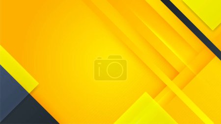 Modern black and yellow orange background. Futuristic black technology background with orange neon lines. Glowing vector banner design
