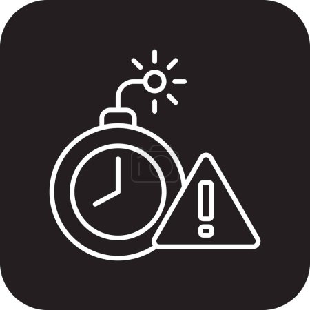 Illustration for Time Bomb Crisis management icon with black filled line style. time, watch, minute, hours, alarm, warning, bom. Vector illustration - Royalty Free Image