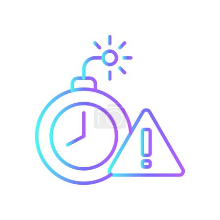 Illustration for Time Bomb Crisis management icon with blue duotone style. time, watch, minute, hours, alarm, warning, bom. Vector illustration - Royalty Free Image