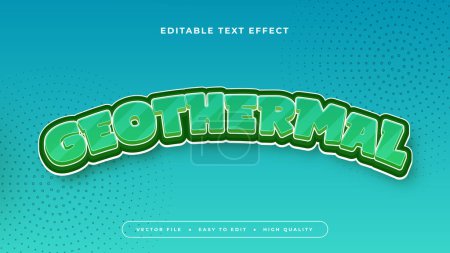 Blue white and green geothermal 3d editable text effect - font style