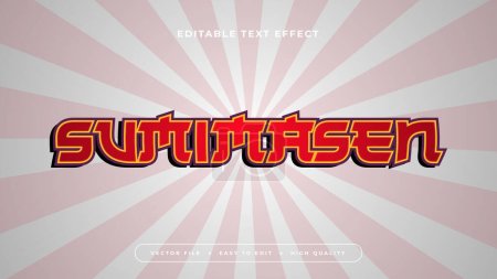 Illustration for Red and white sumimasen 3d editable text effect - font style - Royalty Free Image