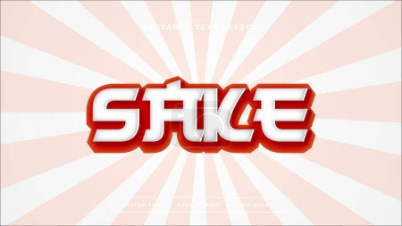 Red and white sake 3d editable text effect - font style