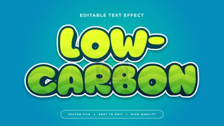 Blue and green lowcarbon 3d editable text effect - font style