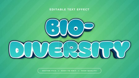 Grüne und blaue Biodiversität 3D editierbarer Texteffekt - Schriftstil