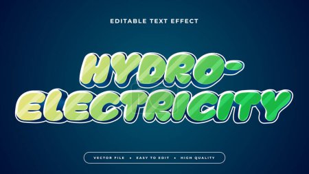 Green and blue hydroelectricity 3d editable text effect - font style